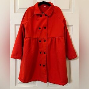 Red Double-Breasted Kids Coat